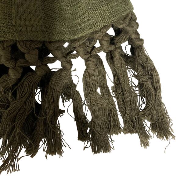 Eri + Ali Anthropologie Sweater Green Pullover Fringe 3/4 Sleeve Women's M Boho - Picture 3 of 6